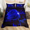 Blue Rose Digital Printed Duvet Set Three-Piece Valentine'S Day Gift Suitable For Bedroom Decoration Bedding