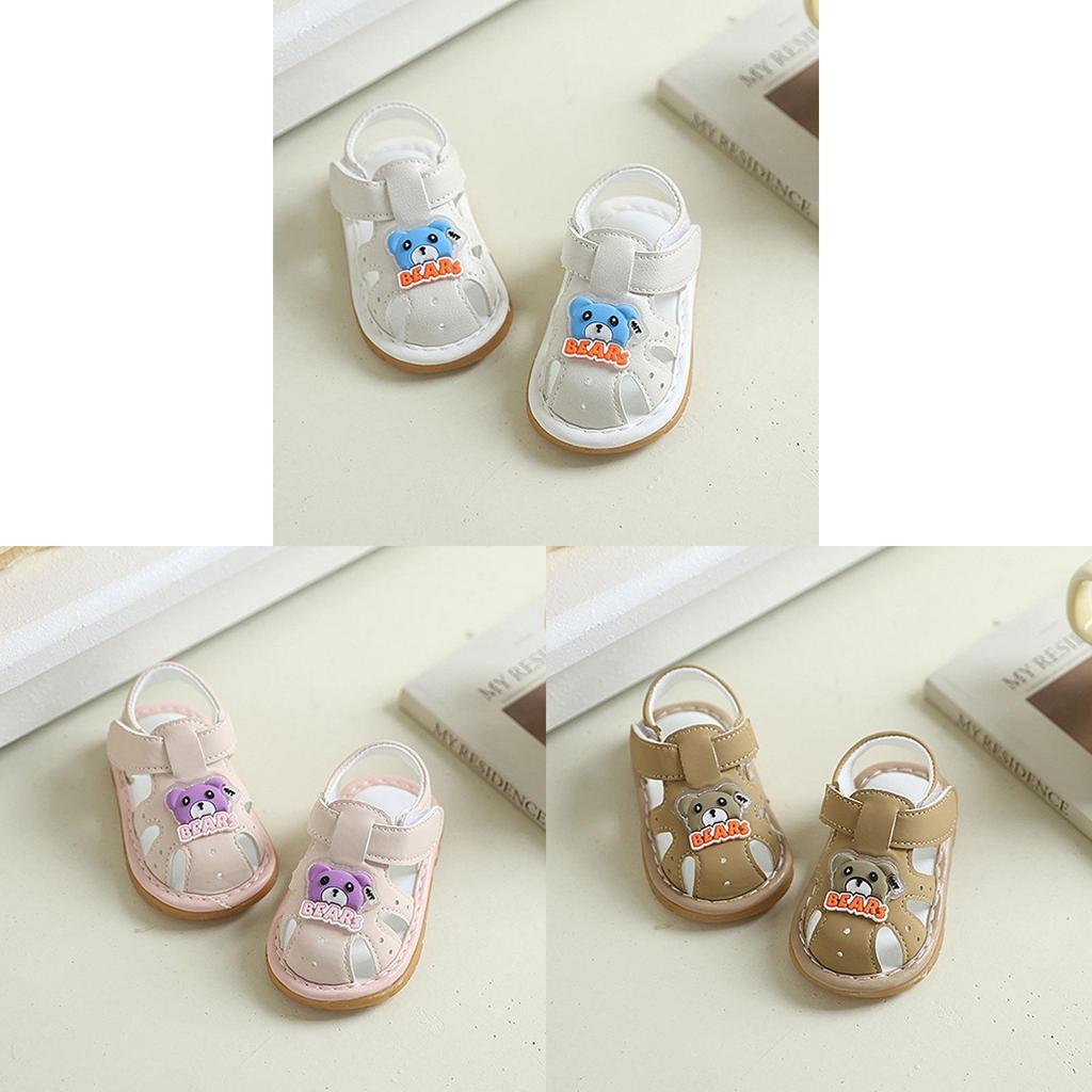 Baby Girl Toddler Shoes With Cartoon Design And Breathable Synthetic Leather For Summer Walks