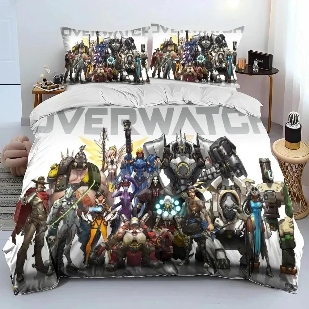New 3D Print Ow Overwatch Game Dva Comfortable Duvet Quilt Cover Pillowcase Bedding Set Children Bedroom Decoration Home Textile