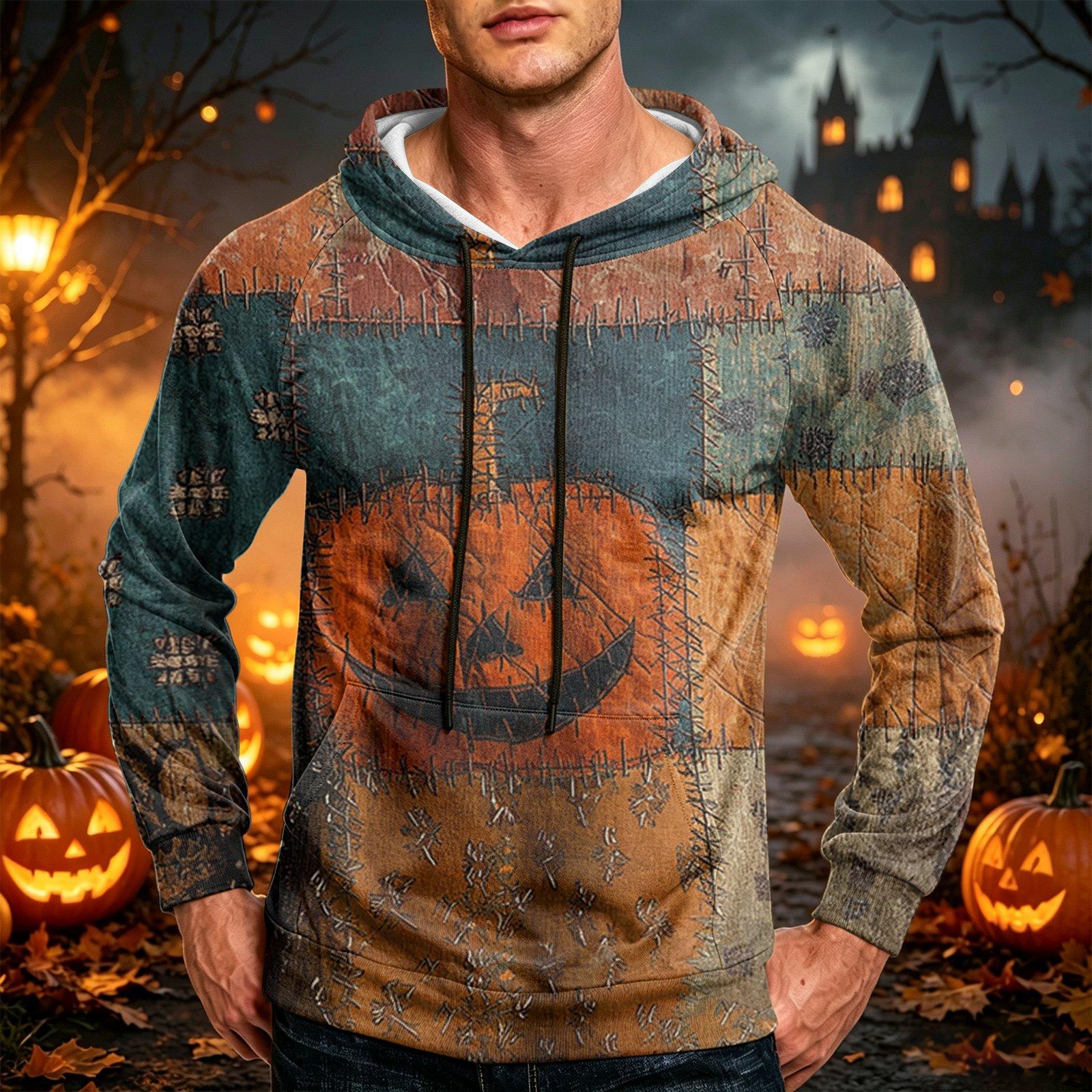 Men s Color Oversized Hoodie with Pocket and Drawstring for Casual Wear L