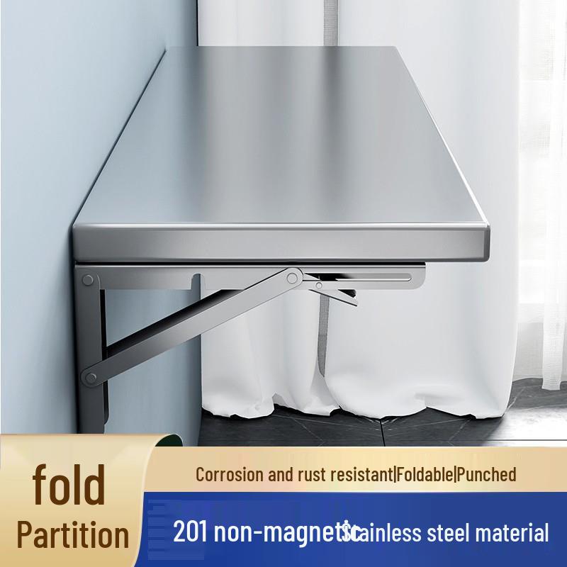 Wall-Mounted Foldable Stainless Steel Kitchen Shelf