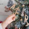 Hanamei Christmas Letter MERRY CHRISTMAS Nordic Wooden Natural Tree Made in Japan Ornaments, Alphabet, Ornaments, Ornaments, Decorations, (MERRY