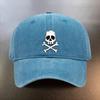 Skull And Bones Pattern Washed Cap Casual Outing Sunshade Baseball Hat Fashionable Couple Essential Hat Retro Street Style I