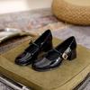 2025 Fashion Women's Shoes Mary Jane Style Ladies Shoes Female Low Heel Shallow Mouth Round Toe Solid Color Women's Shoes Party