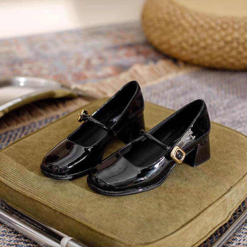 2025 Fashion Women's Shoes Mary Jane Style Ladies Shoes Female Low Heel Shallow Mouth Round Toe Solid Color Women's Shoes Party