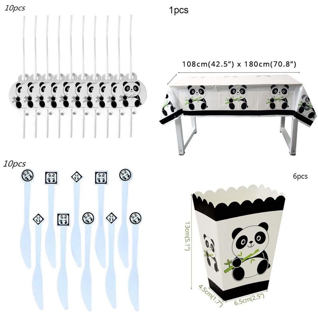 Party Panda Animal Supplies Tableware Decor Balloon Kids Birthday Childrens Day