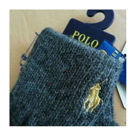 Used POLORALPHLAUREN Gloves Touch Panel Compatible Charcoal Gray