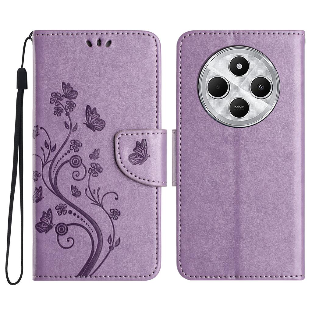 Phone Case For Xiaomi Redmi 14C 4G/14R 5G/Poco C75 4G Imprinted Mini Butterfly Leather Wallet Phone Cover