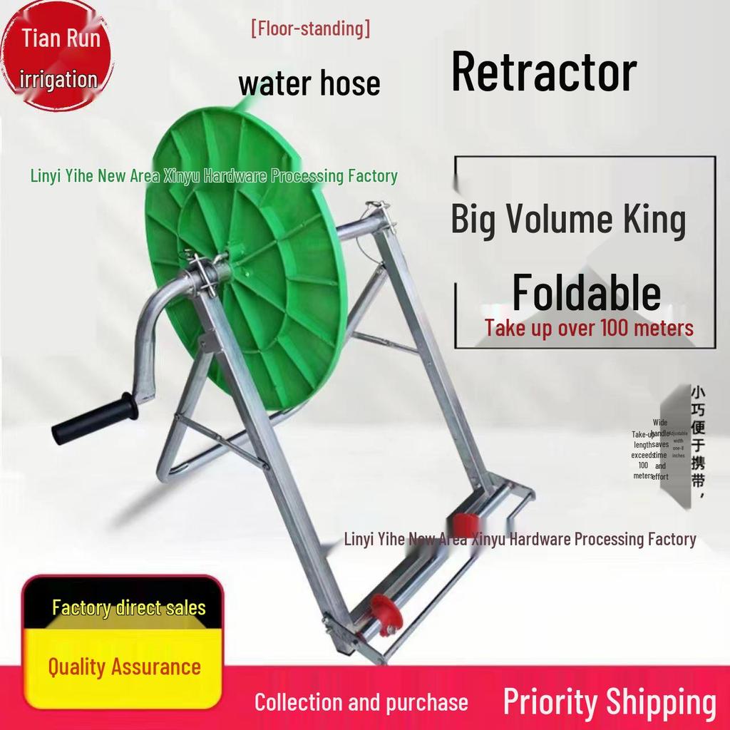 Agricultural Water Hose Reel and Storage Rack for Irrigation Pipe and Drip Tape