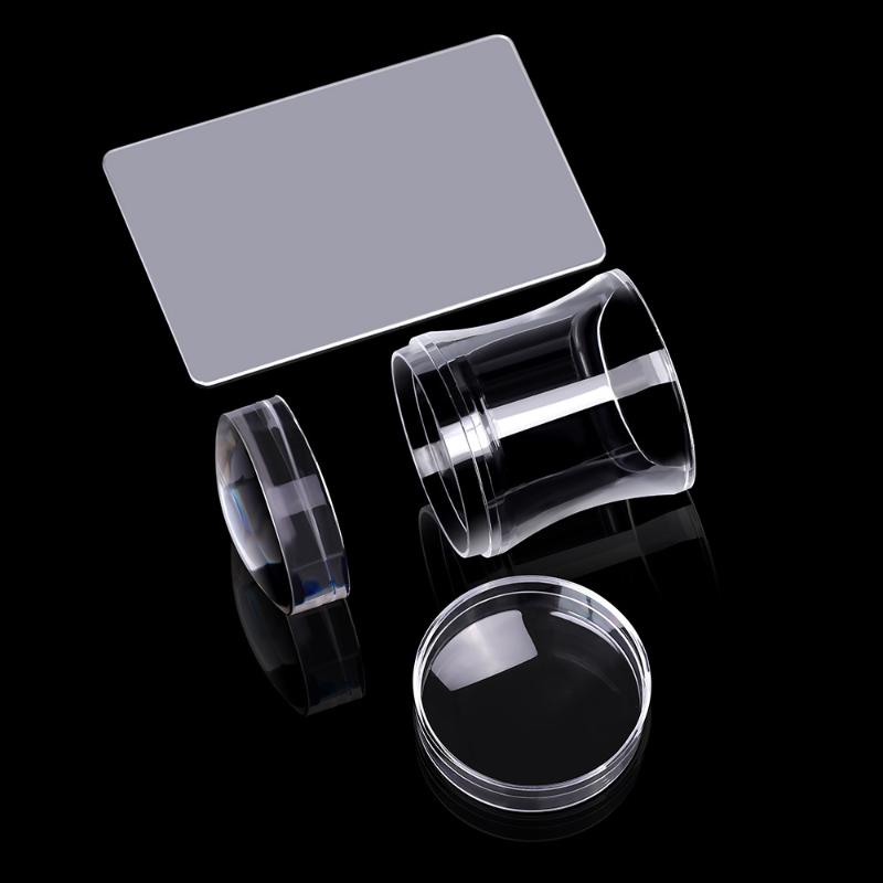 

Nail Art Stamper Clear Jelly Silicone Head Manicure Scraper Nail Stamp Scraper Stamping Polish Print DIY Manicure Tool прозорий