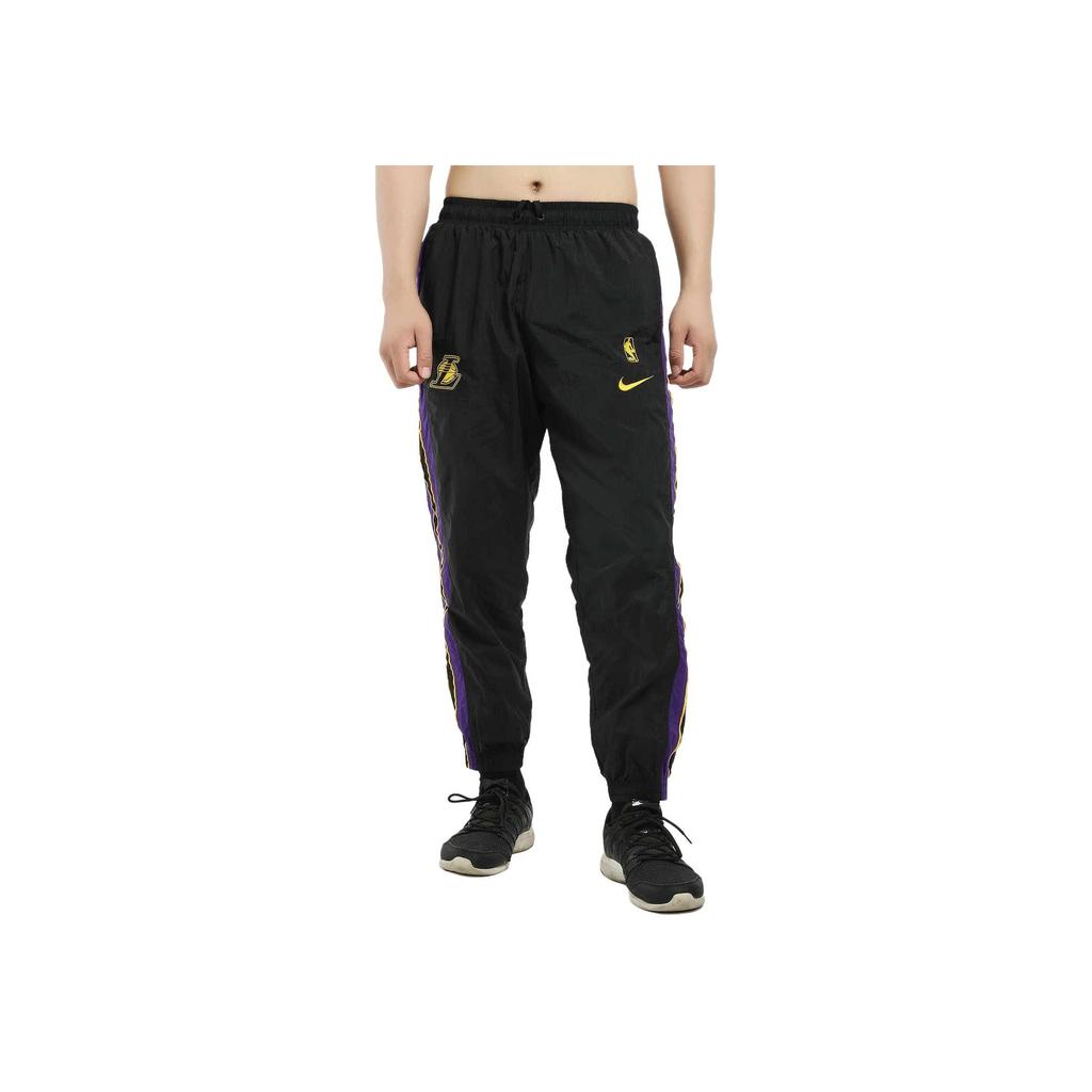 Nike Los Angeles Lakers Vintage Logo Patch Lässige Strick-Schnürsporthose Herrenunterteile Schwarz CJ7155-010