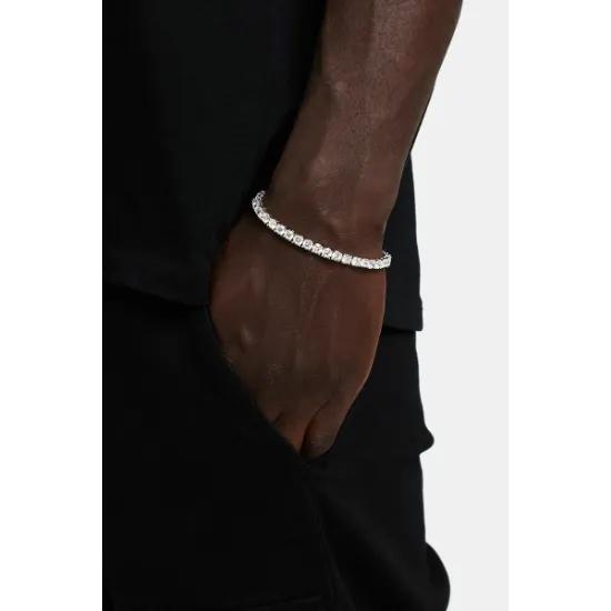 Runder Schnitt Tennisarmband in Weißgold 5 mm Bestefreund Geschenk Hochzeitsjubiläum Geburtstag Vatertag, Valentinstagsgeschenk für Ehemann