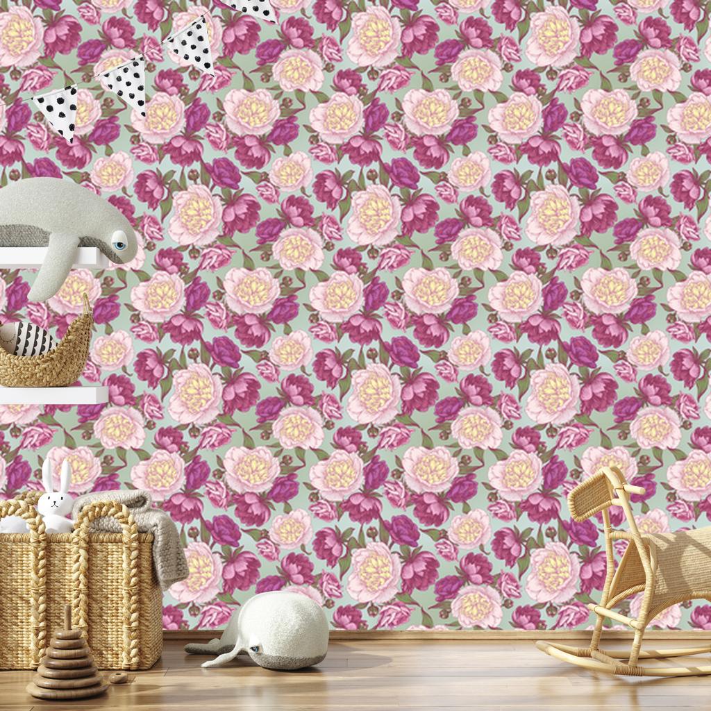 Wallpaper Beautiful Peonies In Shades of Pink for the Living Room and Bedroom 50x1000