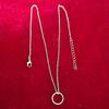 Trendy European & American Minimalist Metal Circle Pendant Necklace for Women