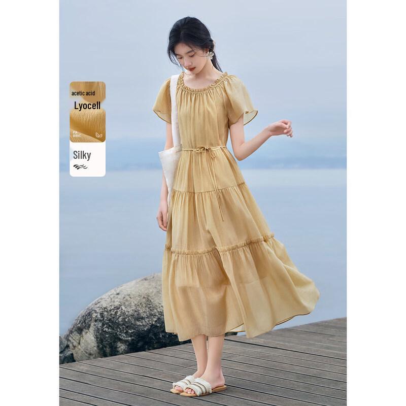 XWI Lyocell Acetate Lightweight Tiered Summer Dress M
