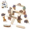 Shinse Animal Building Blocks Balance Game Stacking Toy Fun Wooden Educational Toy Montessori Concentration Fingertip Training Shape Recognition Early
