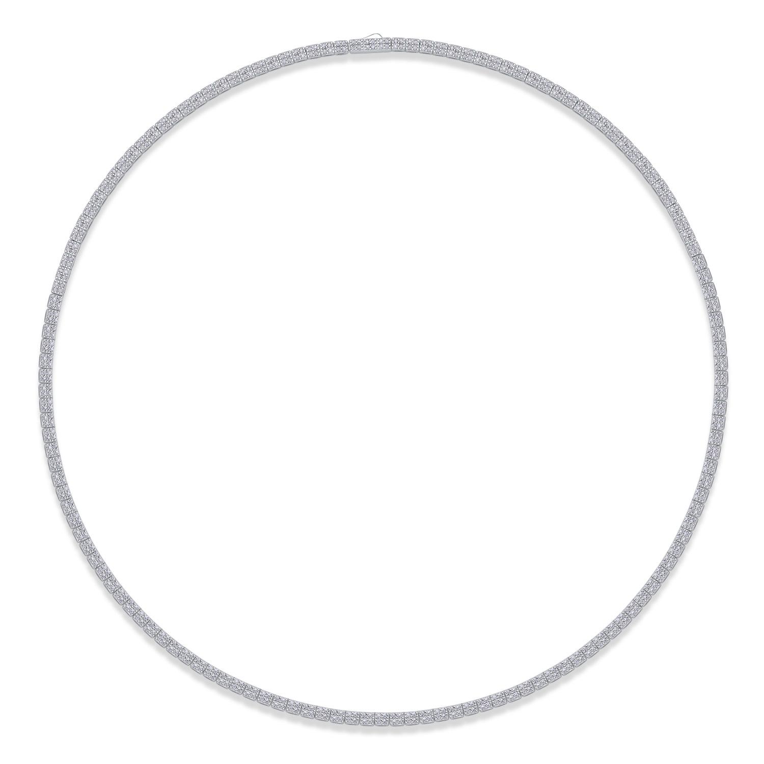 

Серебряное ожерелье S925 с муассанитом, мужская и женская цепочка на ключицу 45cm long