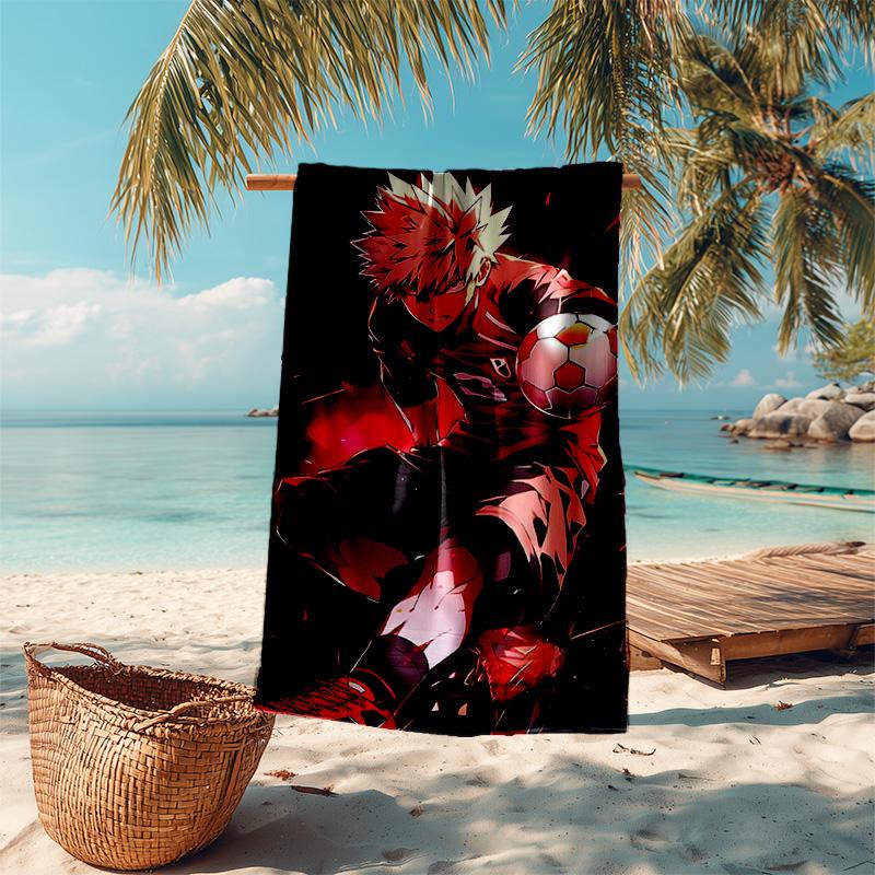 1pc Soccer Passion Action Cartoon Quick Dry Microfiber Bath Towel for Swimming Surfing Camping Unisex Holiday. SJT7201100