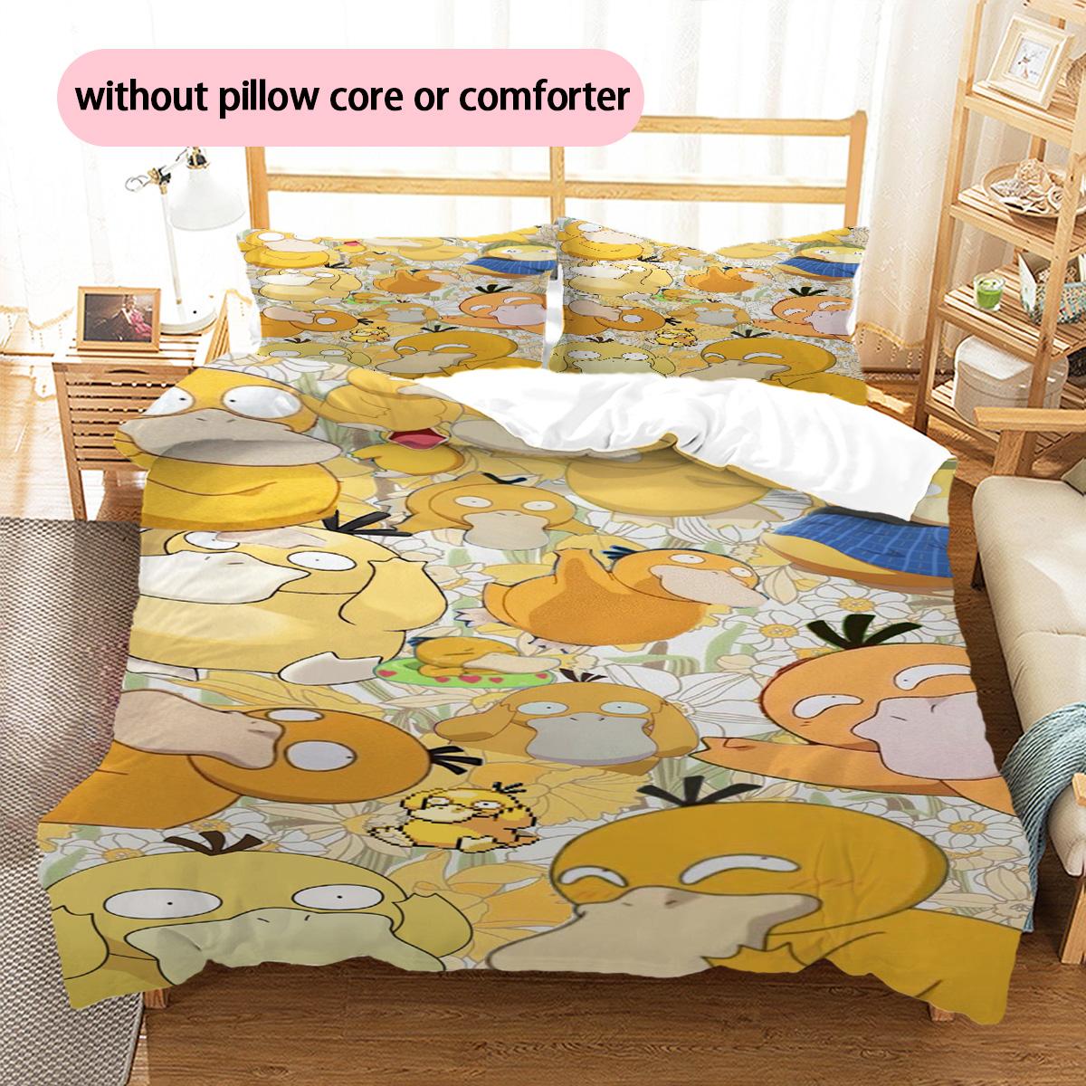 

Pokémon Pikachu Eevee Pattern Bedding Home Decoration Birthday Gift (1 * duvet cover + 2 * pillowcase, without core) 135x200cm