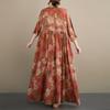 DIMANAF New 2026 Summer Beach Women Plus Size Lady Long Dress Loose Oversize Maxi Floral Print Vintage Cotton