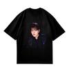 Stray Kids Seungmin Wet Hair Stand‑Collar Portrait T‑Shirt, Blue Dark Concept Member Photo, Oversized K‑Pop Fan Tee