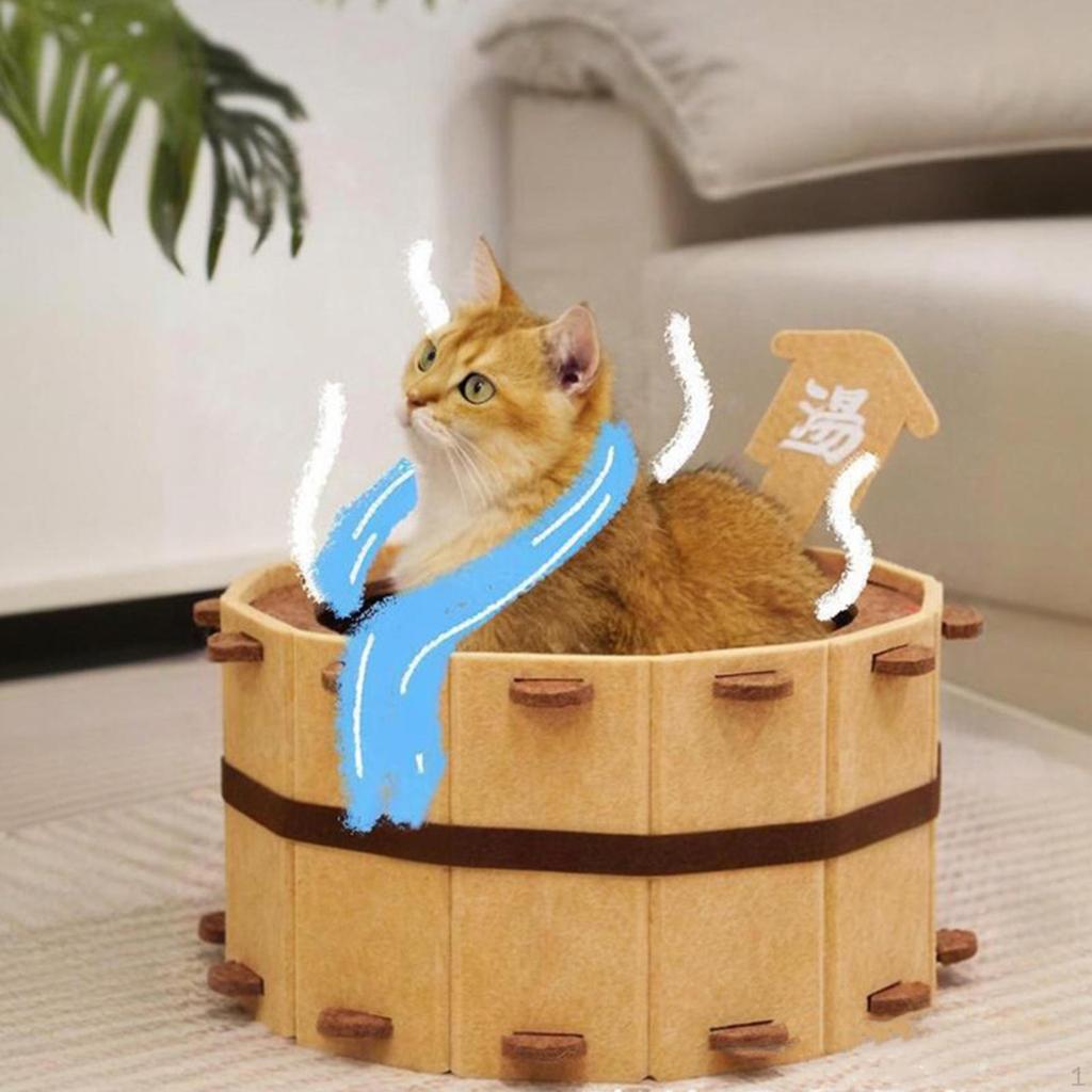 Cat Bed Cave House Semi Enclosed for Kitten Windowsill Indoor Outdoor Cats
