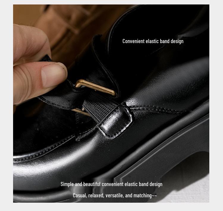 2025 Spring Women's Thick-Soled Suede Retro Loafers - Slip-on British Style