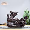 Dragon Ornament Wooden Chinese Zodiac Dragon Statue, Wealth Good Luck Decor