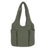 Canvas large-capacity tote bag women's new multi-pocket commuter shoulder bag to work portable tote bag