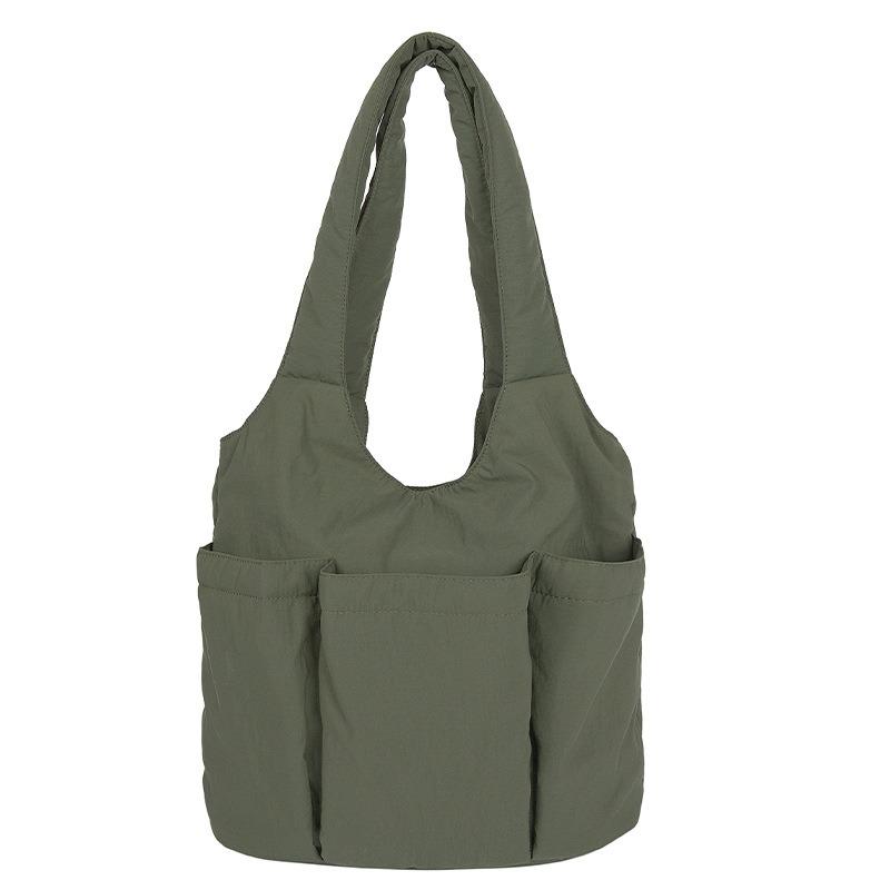 Canvas large-capacity tote bag women's new multi-pocket commuter shoulder bag to work portable tote bag