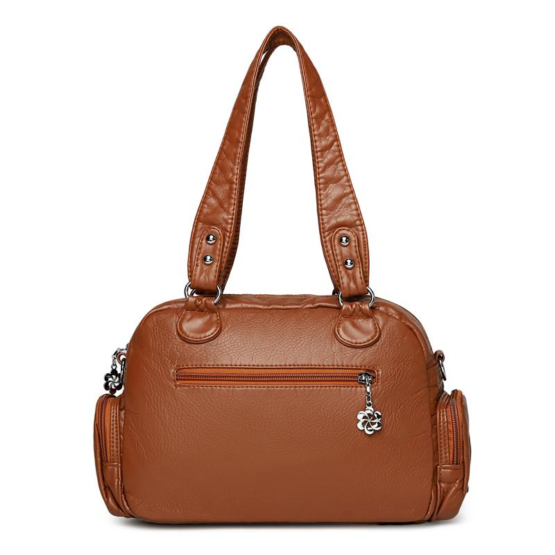 Damehåndveske med stor kapasitet pendler skulderveske mykt skinn crossbody-veske