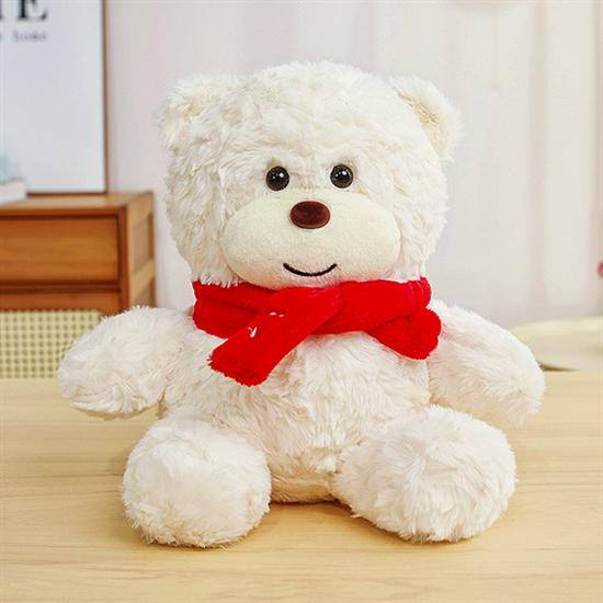 Heart-Shaped Scarf Teddy Bear Plush Toy: Adorable Cartoon Doll - Perfect Birthday Gift for Kids