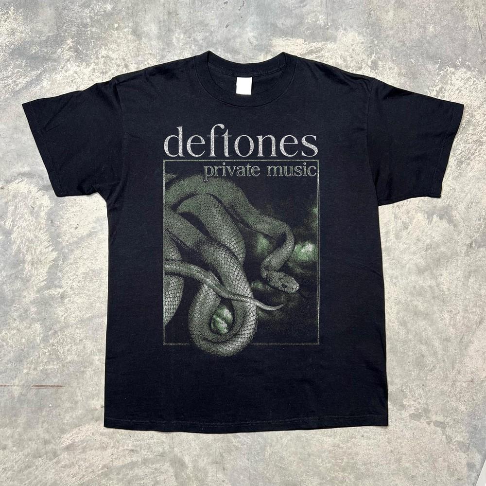 Vintage Deftones Private Music Snake Logo Black Unisex Tshirt Size S5XL Unisex T-Shirt L