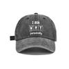 Washed Gray Baseball Cap With Science I Ask WHY Periodically Print Casual Adjustable Dad Hat For Adults
