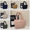 Solid Color Down Cotton Shoulder Bag Large Capacity Puffy Crossbody Bag  Office Worker