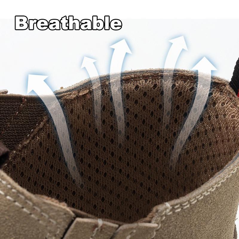 Oulylan Male Wear Resistant Safety Footwear Non-slip Puncture Proof Work Shoes Steel Toe Anti Smash Labor Boots for Worker