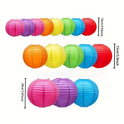 Multicolor Chinese Lanterns Colorful Paper Lanterns Birthday Wedding Party Decor DIY Lampions Hanging Lantern Party Supplies