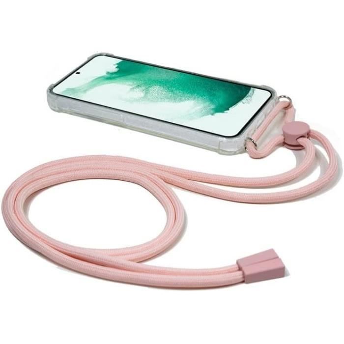 Coque suspendue - cool - samsung s906 galaxy s22 plus - transparent - souple - rose