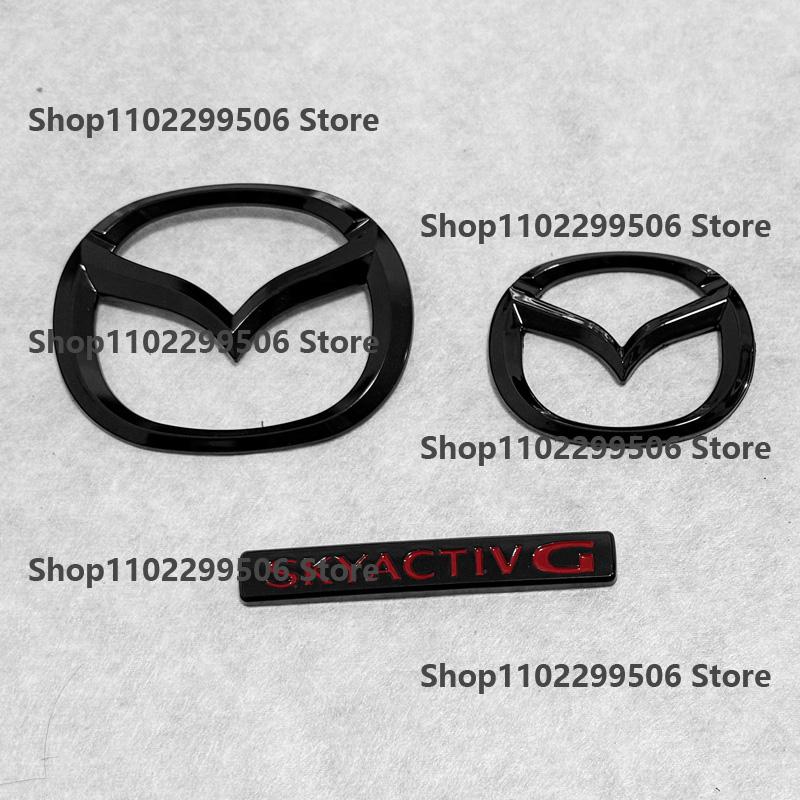 For Mazda MX5 Miata NC ND Black ABS Front Grille Emblem Steering Wheel Rear Trunk Badge Logo Rear Tail Refitting Decoration