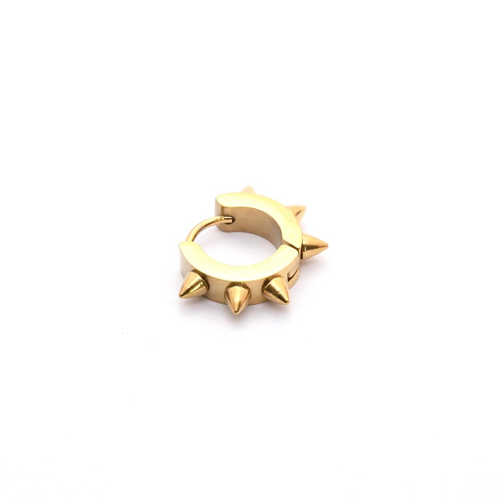 Stainless Steel Punk Spike Earrings with Color-Retaining Finish