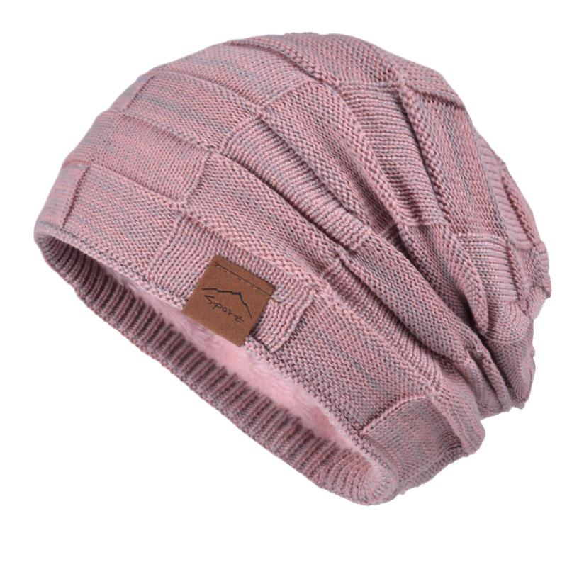 Autumn and Winter Velvet Mixed Color Versatile Wool Knitted Hat Warm Fashion Pullover Hat European and American Winter Hats