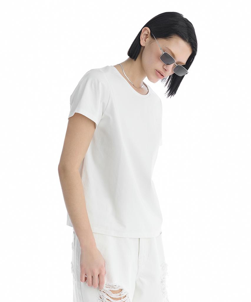 Teulimingbeodeu Essential Silky Cotton T-Shirts [White]