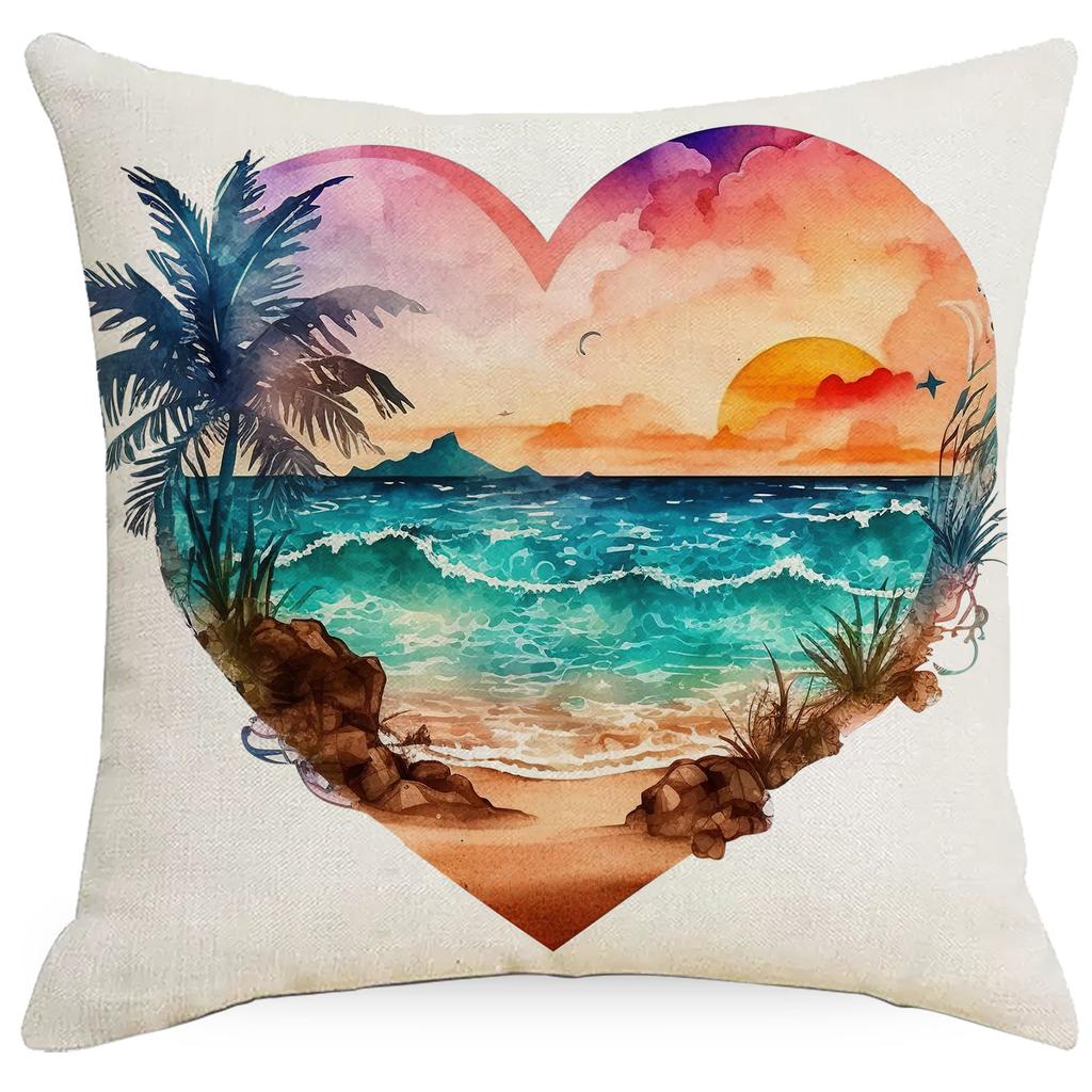 Summer Beach Scenery Pillow Case Sofa Living Room Pillow Case Home New Style