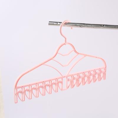 Multifunctional Clothes Drying Rack Plastic Seamless Wrinkle Free Clothes Hanger with V Shaped Clip Hook for Bra Socks