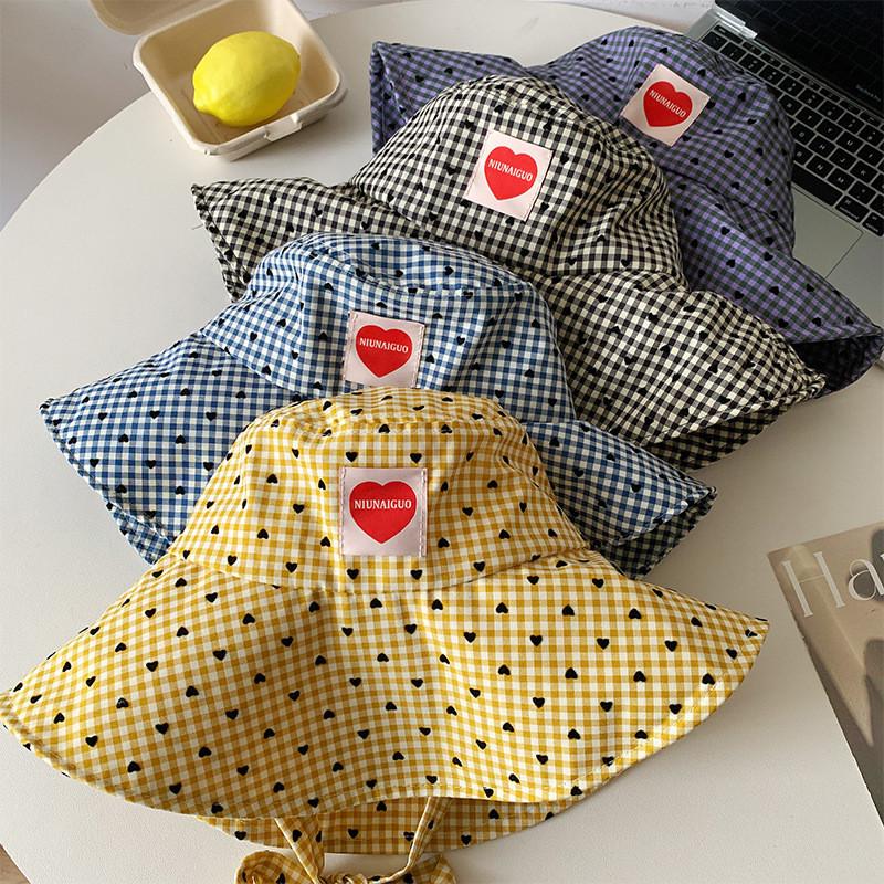 Attractive Womens Checkered Fisherman Hat With Large Brim Spring And Safety Sun