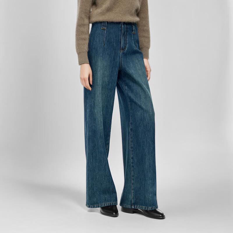 GOELIA Women's Plush-lined Loose Fit Winter Jeans