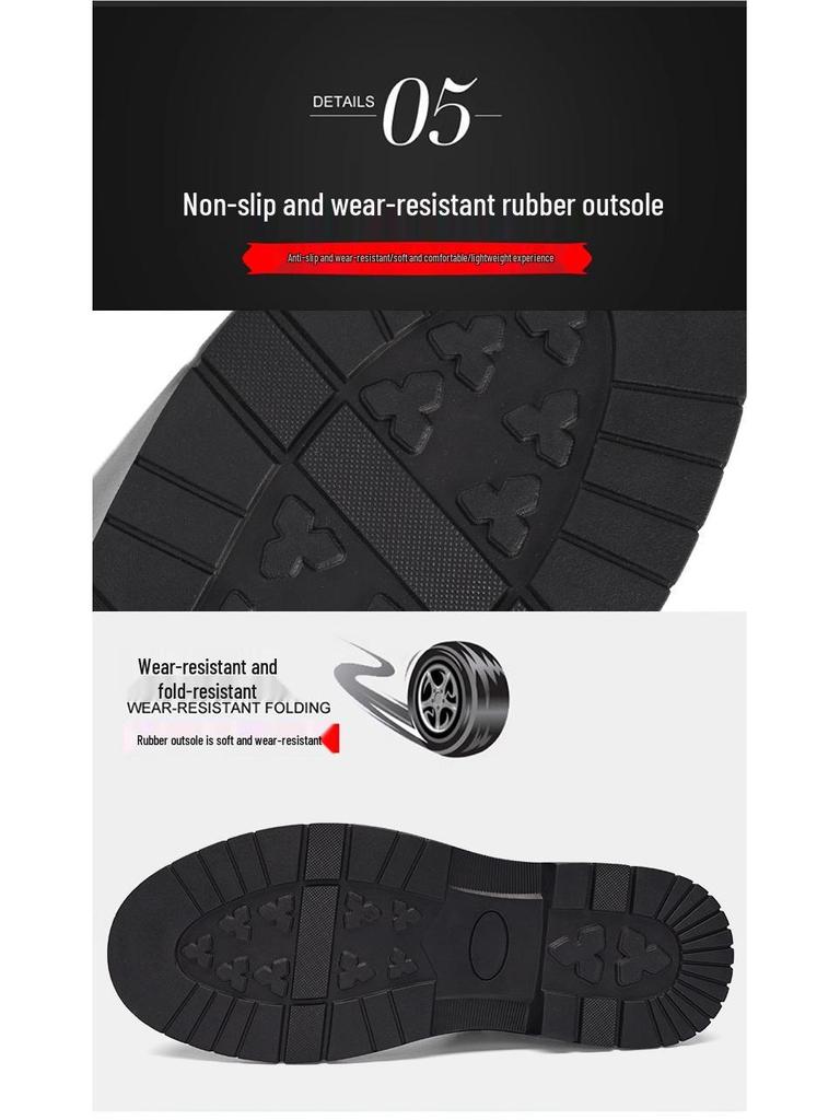 Men's 2025 Height-Increasing Genuine Leather Chelsea Martin Boots with Velvet Wool Lining