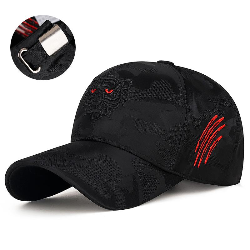Tiger-head Three-dimensional Metal Thread Embroidery Sunshade Men's and Women's Gauze Net Hats Camouflage Baseball Hats