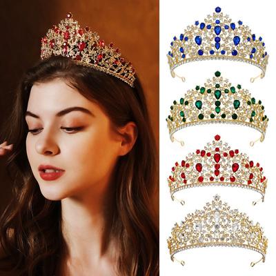 Braut Kopfschmuck Krone Luxus Hochzeitsornamente Strass Stirnband Prinzessin Geburtstag Legierung