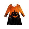 Girls' Summer Princess Dress Halloween Day- Long Sleeve A-Line T-Shirt Dress